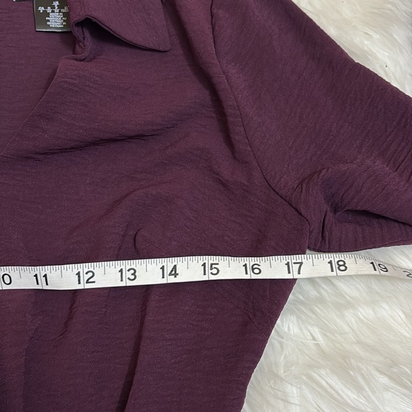 NWT DKNY Long Sleeve Faux Wrap Dress In Raisin Color Size 2 - Picture 13 of 15